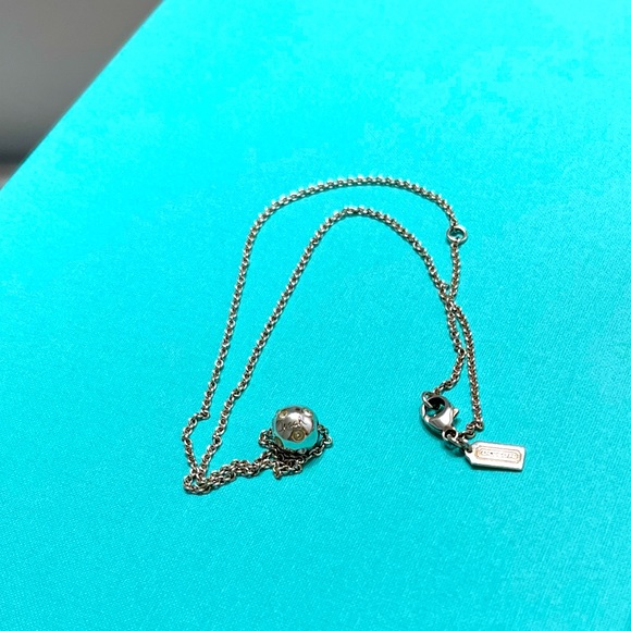 Coach Sterling Silver Ball Pendant Necklace - Picture 4 of 4